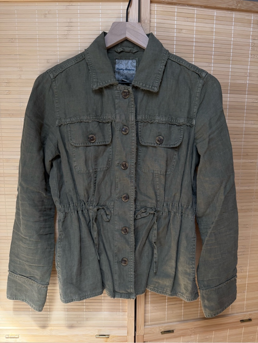 Tommy Bahama Two Palms Linen Raw Edge Utility Jacket